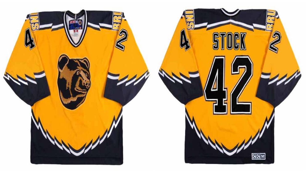 2019 Men Boston Bruins 42 Stock Yellow CCM NHL jerseys